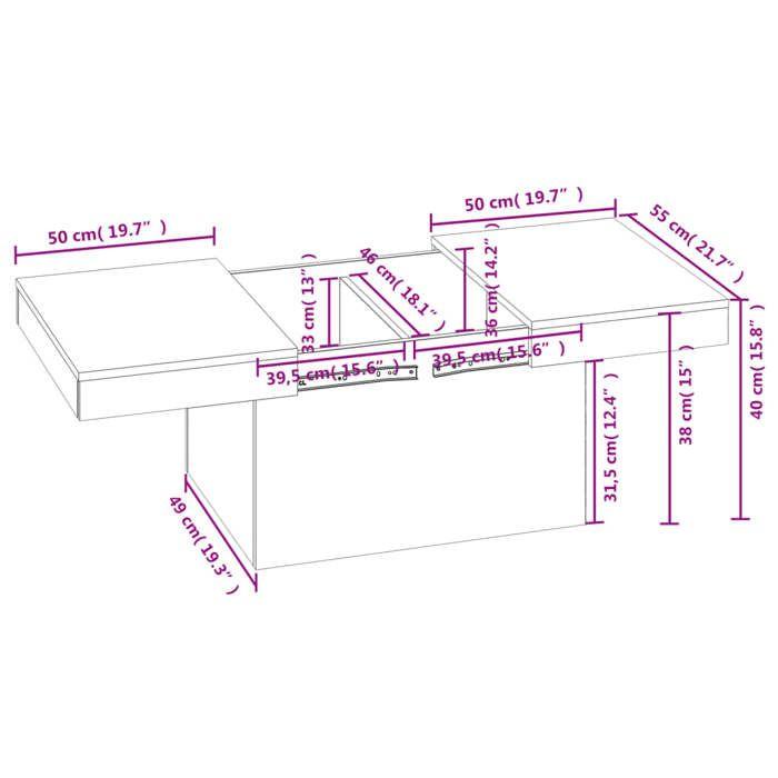 VidaXL Coffee Table White 100x55x40 Cm Engineered Wood, Side Table, Living Room Table, Accent Table, End Table, 840870