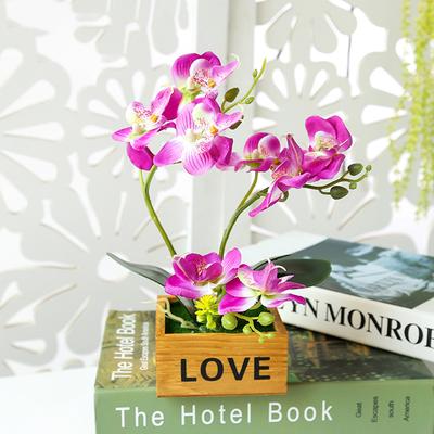 Butterfly Orchid Pot Bonsai Garden DIY Party Desktop Artificial Flower