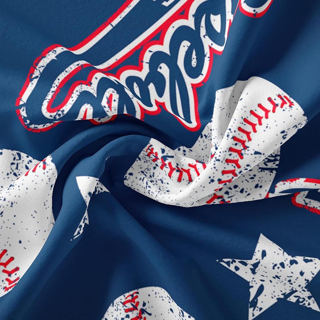 3D Baseballs Full Size,Blue Baseball Kids Bedding Set,3Pcs Bedding Set Printed 1duvet Cover with 2 Pillowcases