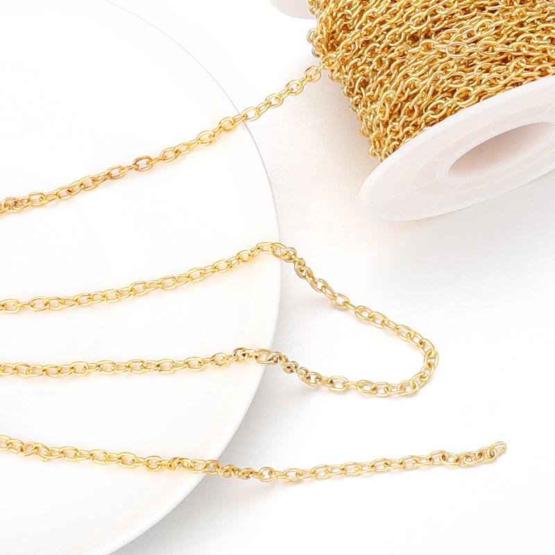 5-10 Yards/Roll High Quality Necklace Chain Bulk Cross Chains For Jewelry Making Findings DIY Necklace Bracelet Chain Materials