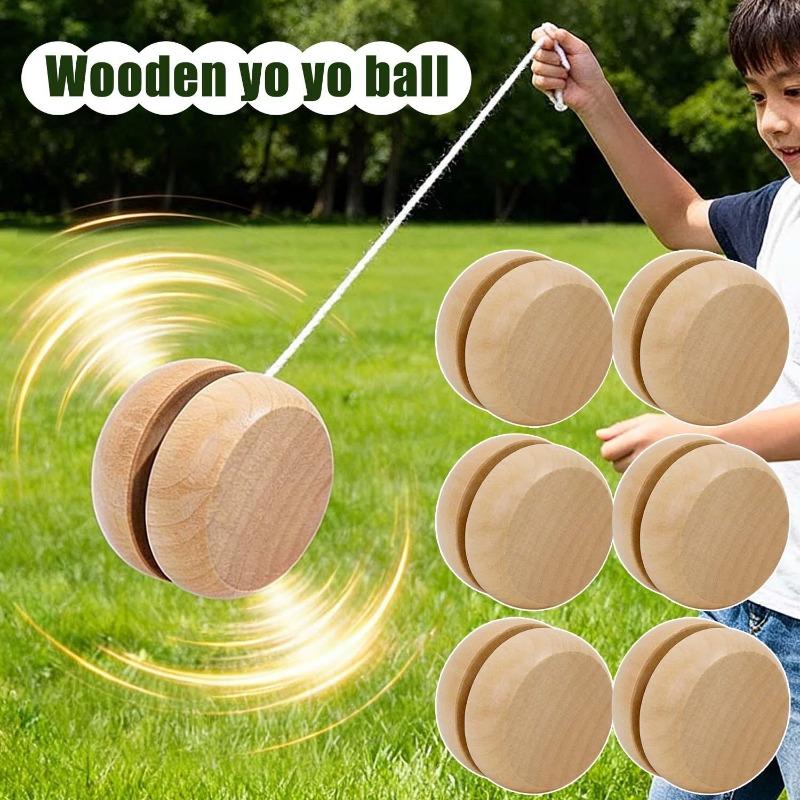 1-10 stuks Houten Jojo Speelgoed Ballen Gewoon Speeltje Buiten Kleine Jojo's Kinderfeest Vroege Educatie