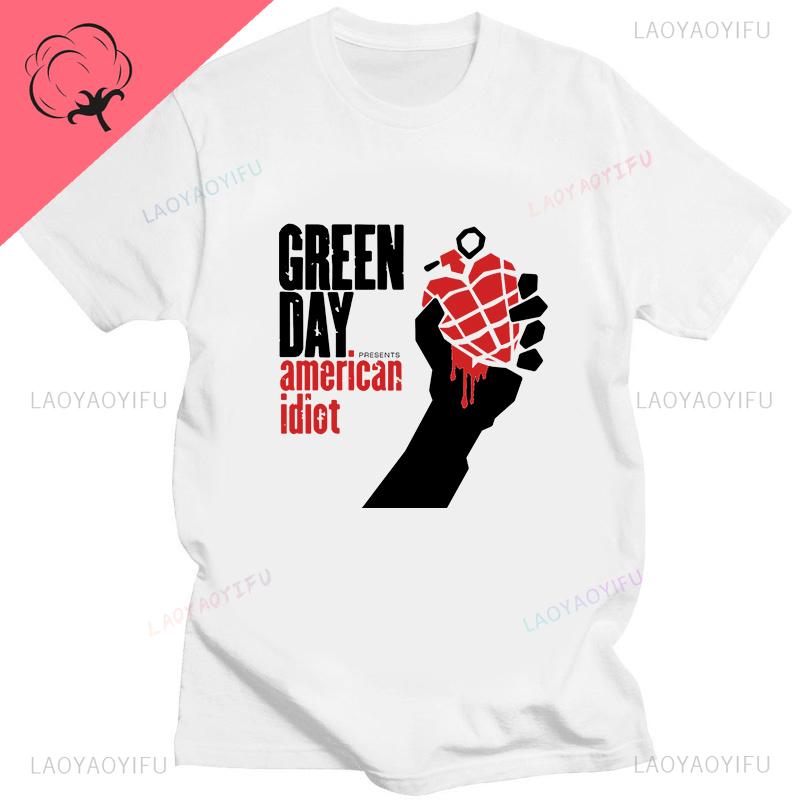 Green Day American Idiot Albuum Cover Tshirts Unisex Women Oversized Tshirts Novelty Funny Streetwear Summer Comfortable Tee