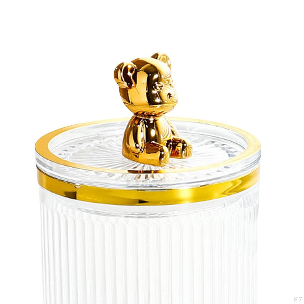 Makeup Dab Ball Holder Jar Clear with Lid Dispenser Tool Storage Box Cosmetic Organizer for