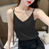 Women Satin Double Spaghetti Strap Cami Top V‑Neck Loose Plus Size Sleeveless Tank Top Silky Acetate Inner Camisole M‑4XL