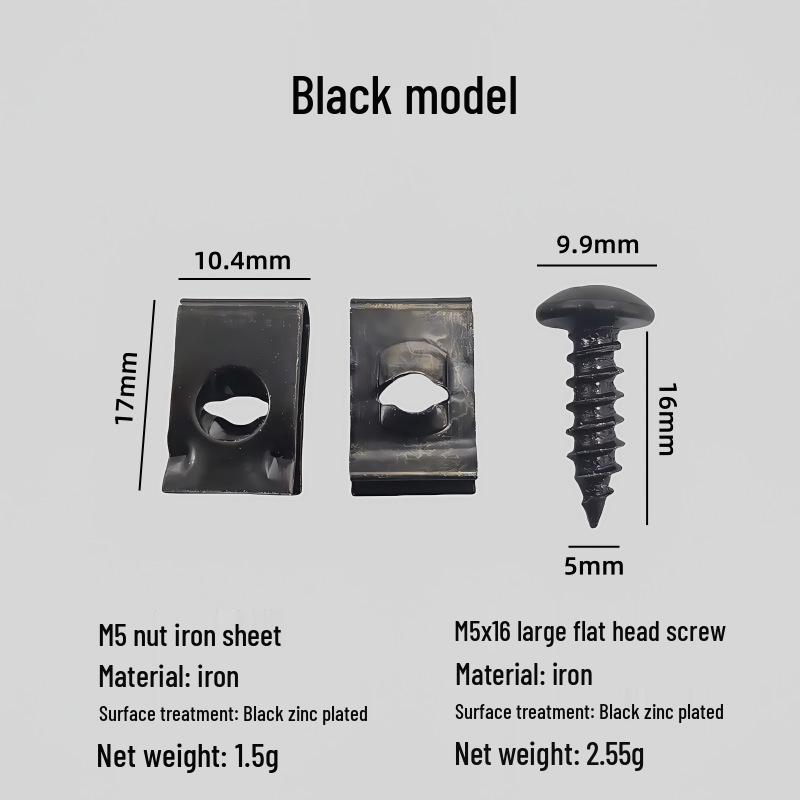Compatible Self-Tapping Screws and Clips for Car Mudguards, Fender Liners, and Bumpers