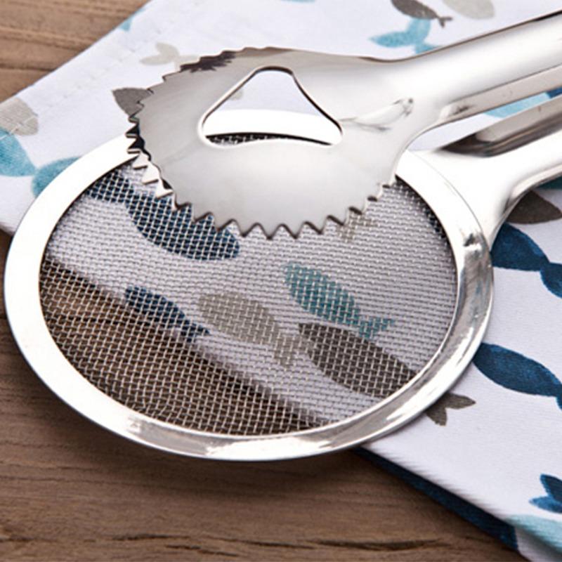 Versatile Oil Skimmer and Food Clip with Stainless Steel Kitchen Strainer Perfect for Filtering Frying and Scooping