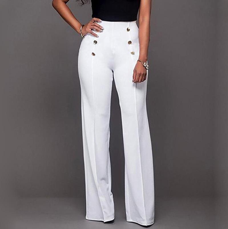 Women Fashion Wide Leg Pants Strech Trousers Ladies Flared Trousers Loose Pants High Waist Slacks Female Solid Color Suit Pants Straight Trousers