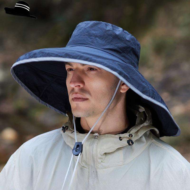 1pc Unisex Outdoor Sun Hat with Ponytail Hole for Summer Uv Protection,Fashion Wide Brim Shawl Bucket Hat for Outdoor Activities