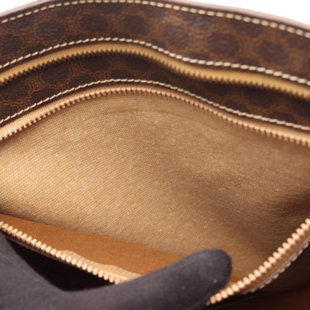 Used CELINE Macadam Tote Bag PVC coated canvas leather Brown Used Women