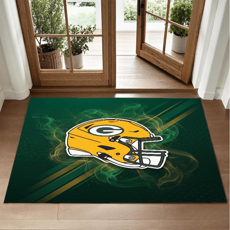 Green Bay Packers Design Kristall-Samt Teppich Weiche Dekorationsmatte für Schlafzimmer Eingang