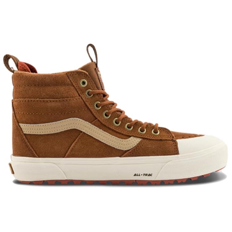 Vans MTE Sk8-Hi Comfortable Versatile High-Top Hiking Shoes Unisex Hiking Shoes Brown VN000CVTBRO