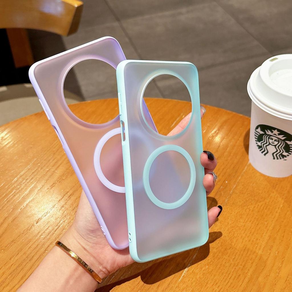 Creative Magnetic Attraction Is Suitable for Huawei Mate70pro + Skin Matte Mobile Phone Case Mate70 Transparent Acrylic Anti-drop.