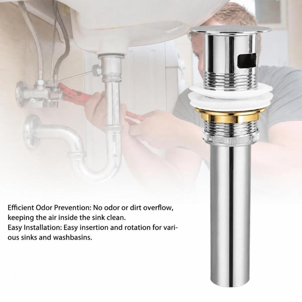 Stainless Steel Sink Drain Push Bounce Sink Drain Parts Premium Sink Stopper  Bathroom