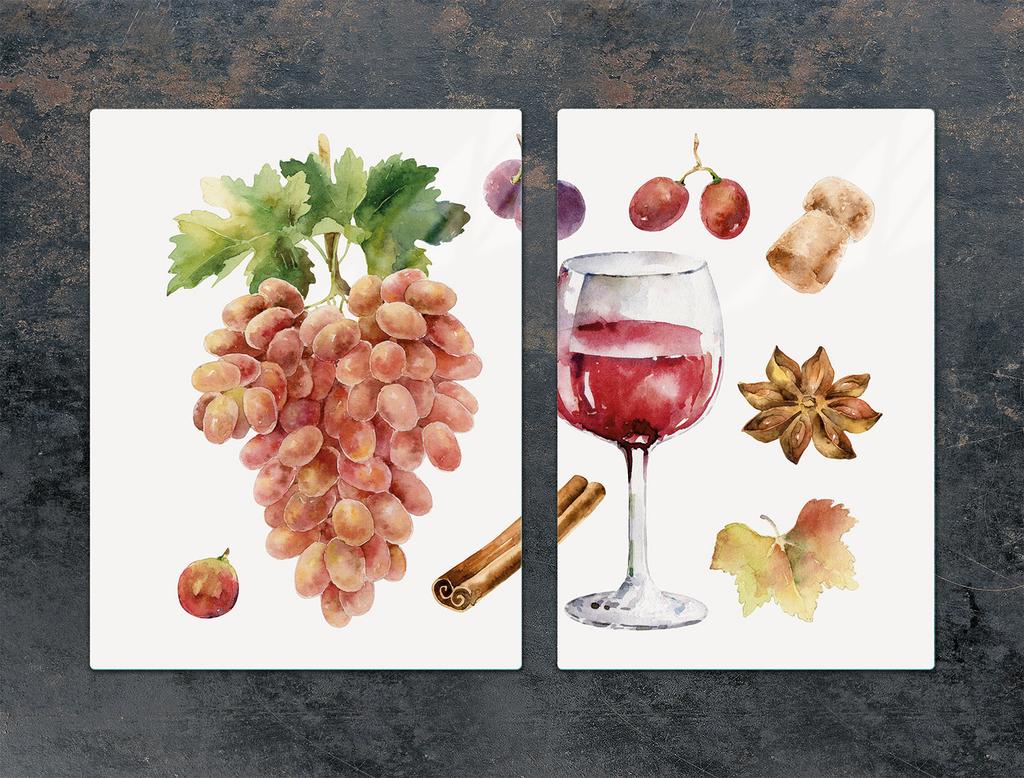 SZKLANA PŁYTA OCHRONNA NA KUCHENKĘ 75x52 WINO