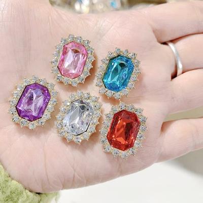 Octagon Rhinestones For Needlework Sew On Crystal Buckle Stones With Gold Silver Claws DIY Womens Belts Dress Acces Sewing