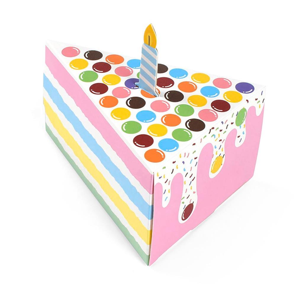 

10PCS Creative Triangle Cake Gift Boxes Multicolor Cartoon Dots Strawberry Packing Box Paper Wrapping Box Children s Day 5x5x5cm