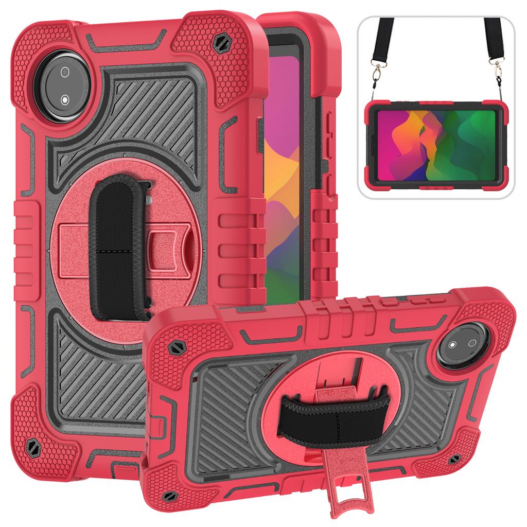 For Xiaomi Redmi Pad SE 4G 8.7 Inch Case Silicone+PC Kickstand Tablet Cover with Shoulder Strap