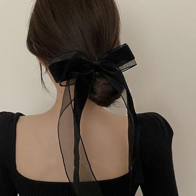 Elegante Samt- und Organza-Schleifen-Haarnadel - Japanischer und Koreanischer Stil Haarschmuck.