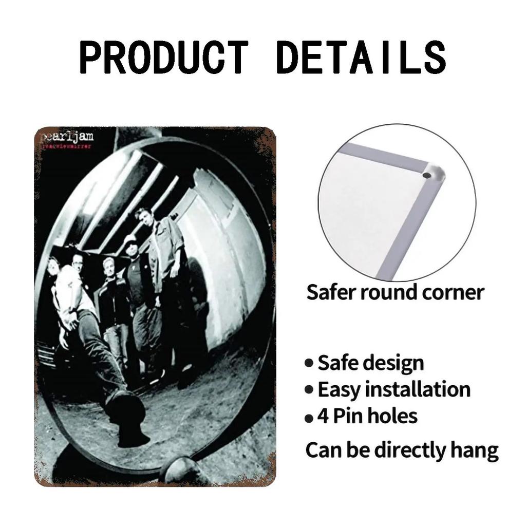 Pearl Jam Bands Metal Dekor Poster Vintage Blechschild Metallschild Dekorative Plakette für Pub Bar Man Cave Club Wanddekoration