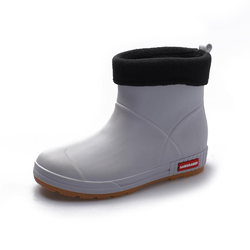 Modische Regenstiefel für Herren Stiefeletten Winter Wasserdicht Warm Arbeitsstiefel Rutschfeste Plateau Gummischuhe Herren Küchengaloschen