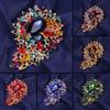 Vintage Crystal Brooch Anti-oxidation Anti-rust Alloy Lapel Pin Chic Colorful Crafted Pin Gift for Her