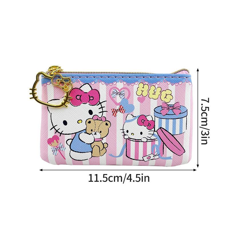 

Adorable Hello Kitty Bank Card Coin Purse Change Pouch Cute And Charming Cartoon Kitty Zipper Tiny Wallet Pouch Anime Casual Money Pouch Children