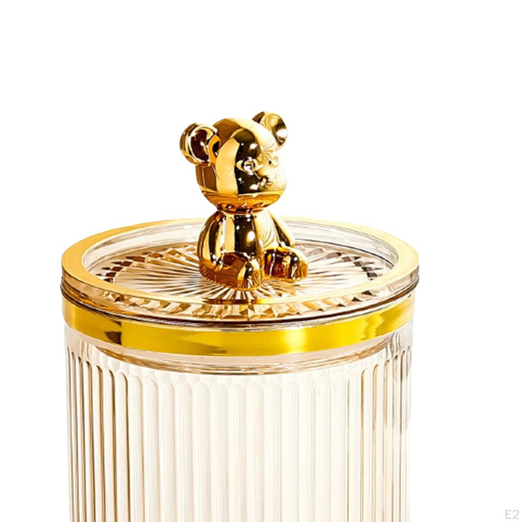 Makeup Dab Ball Holder Jar Clear with Lid Dispenser Tool Storage Box Cosmetic Organizer for