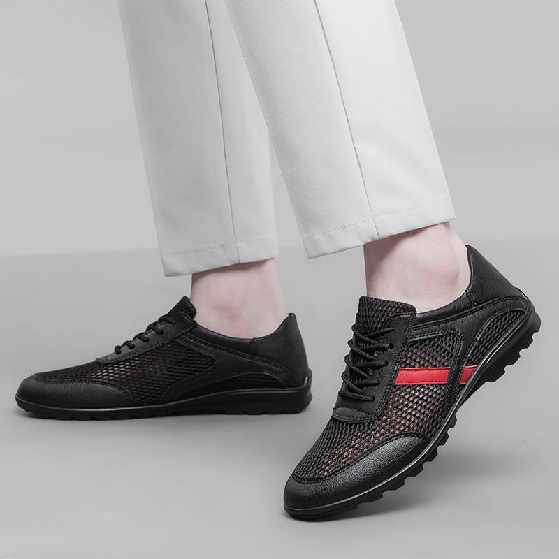 Klassiska Andningsbara Vardagsskor För Män Plattor Skor Mockasiner Man Affärsloafers Skor