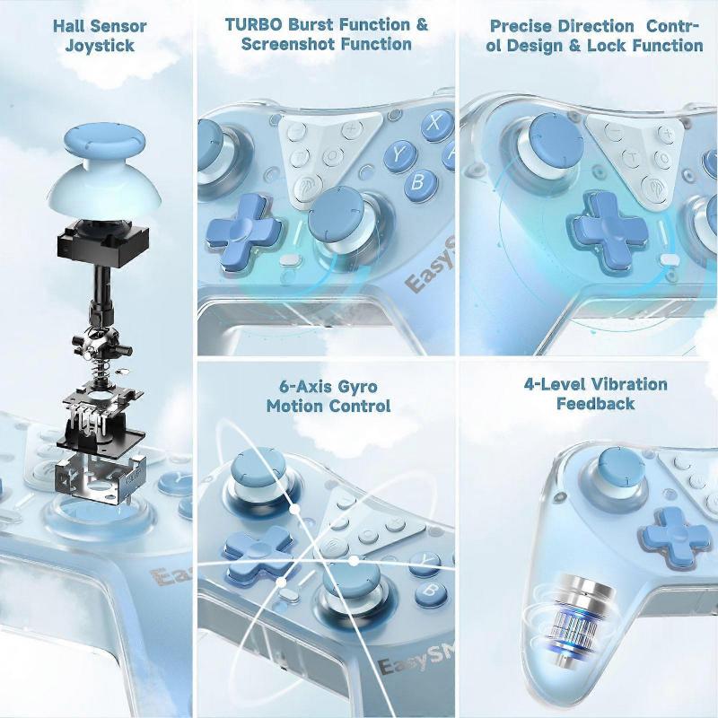 EasySMX T39 Hall Effect 3D Joystick Gaming Controller For Nintendo Switch/Switch Lite/Switch OLED, Steam Deck, PC & IOS Mobile/Tablet