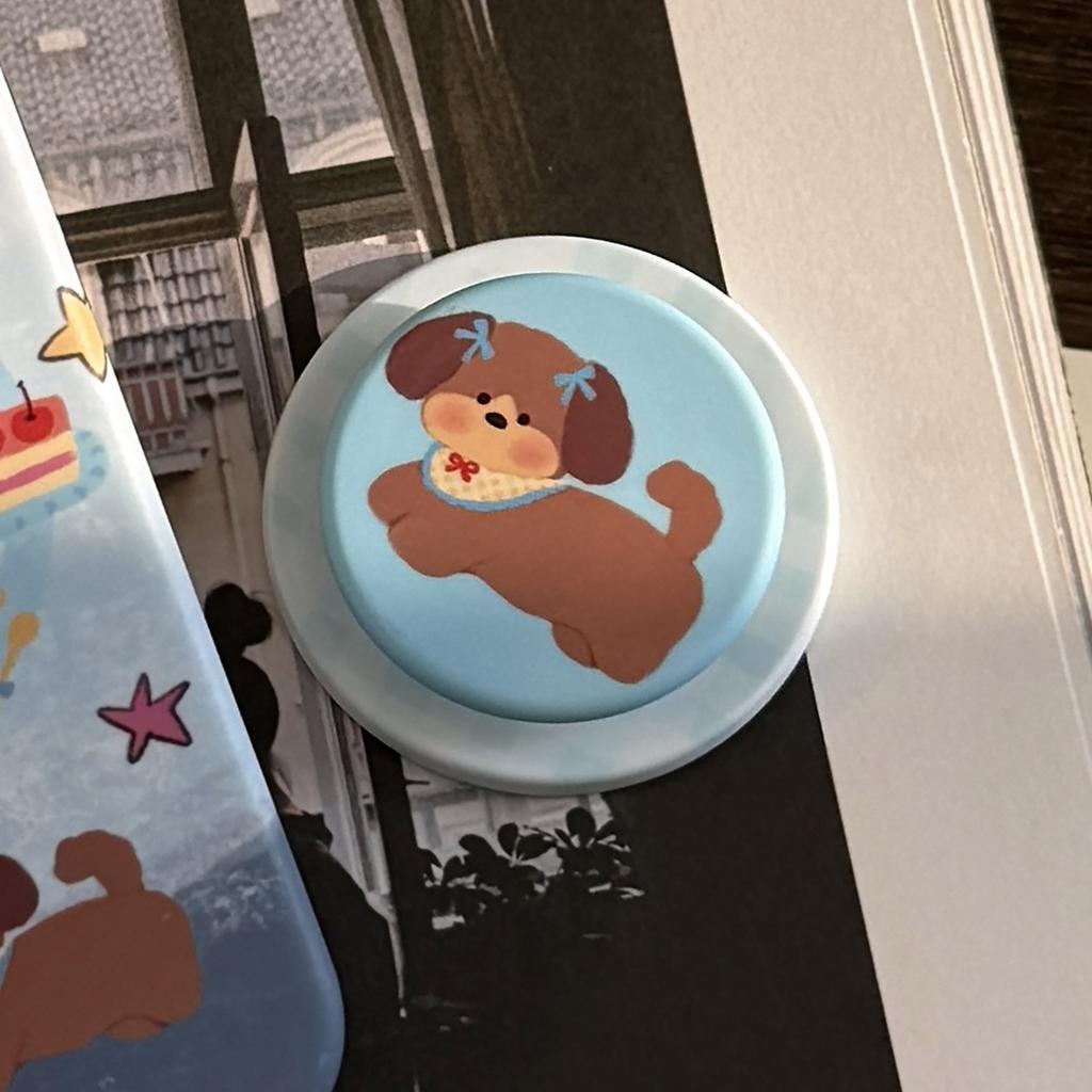 Denim blue puppy magnetic suction bracket for Apple iPhone16 mobile phone case 15promax retro 14 film 17