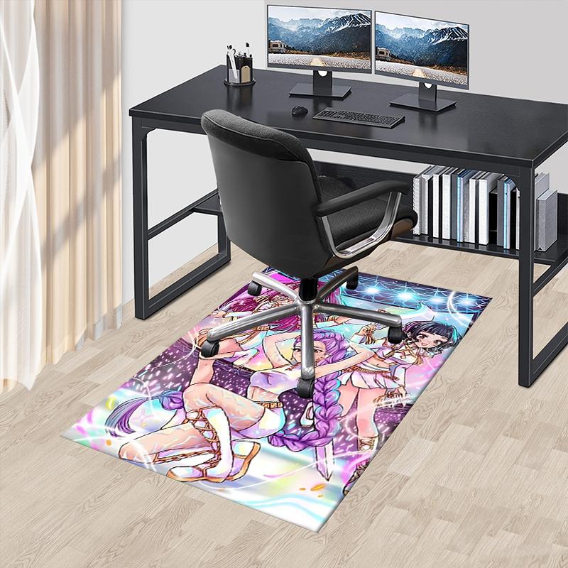 K-pop Charming Anime Girl Chair Mat: Perfect for Home Decor, Office Use, and Gifts - Enhance Your Space with Cute Anime Designs!.1236a