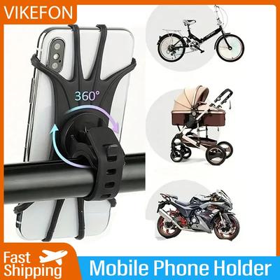 Supporto Girevole a 360 Gradi per Telefono Cellulare Bicicletta Moto Staffa Sicura per Bici Supporto in Silicone Tipo a Trazione in Silicone Per Tutti i Supporti per Telefono
