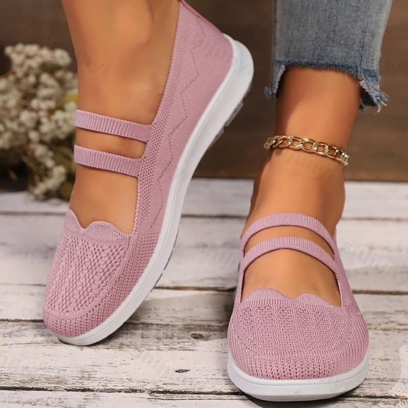 Fashion 2025 Autumn New Women's Fly Weave Breathable Shallow Mouth Casual Single Shoes Comfortable Fashion Versatile Slip On Flat Shoes