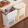 11L/3gal Wall Mounted Hanging Waste Bin & Lid Cabinet Door Trash Can Household Food Garbage Bin for Counter Top Or Under Sink