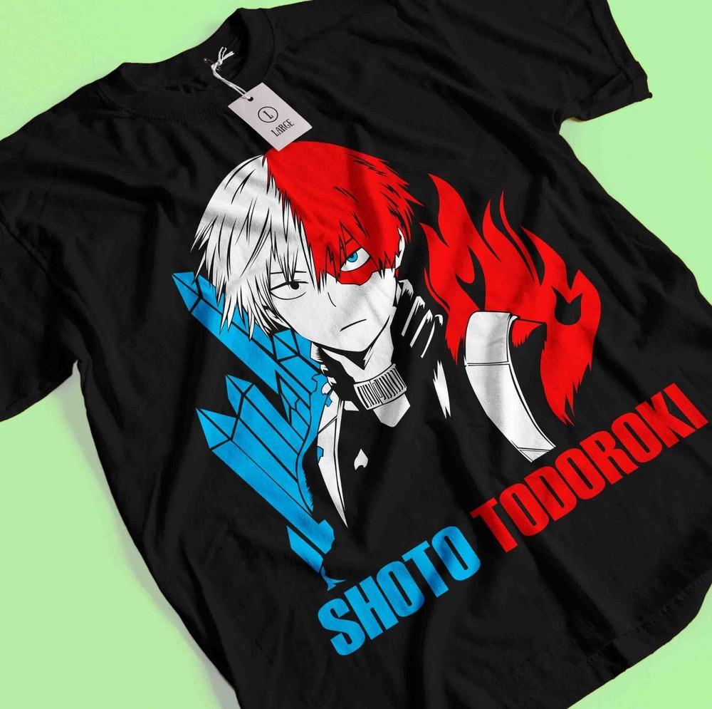Shoto Todoroki T-Shirt My Hero Academia Bakugo Katsuki Tee Anime Dabi Deku Shirt
