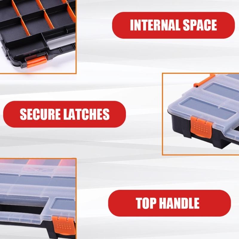 Portable Multiple Compartment Tool Storage Box Durable Design For DIY Enthusiasts And Professionals