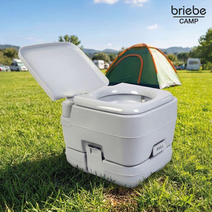 Portable Chemical Toilet for Adults 10L Camper, Camping, Motorhome Toilet Briebe Camp Compact Go Toilet WC1194 Grey