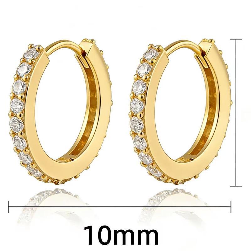 2 Stück/Paar Anlaufgeschützte Metall Zirkonia Creolen Ohrringe Gold Silber Farbe Huggie Knorpel Ohrring Piercing Schmuck