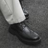 Men's casual leather shoes Classic Gentleman British Style Fashion parties or business office Black brown thick soled shoes