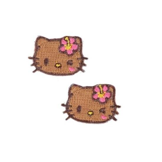 Kiyohara Sanrio Characters Seal Iron Dual Use Mini Patch Hello Kitty Sunburn 2 Pieces W28mmH19mm RIO-3213