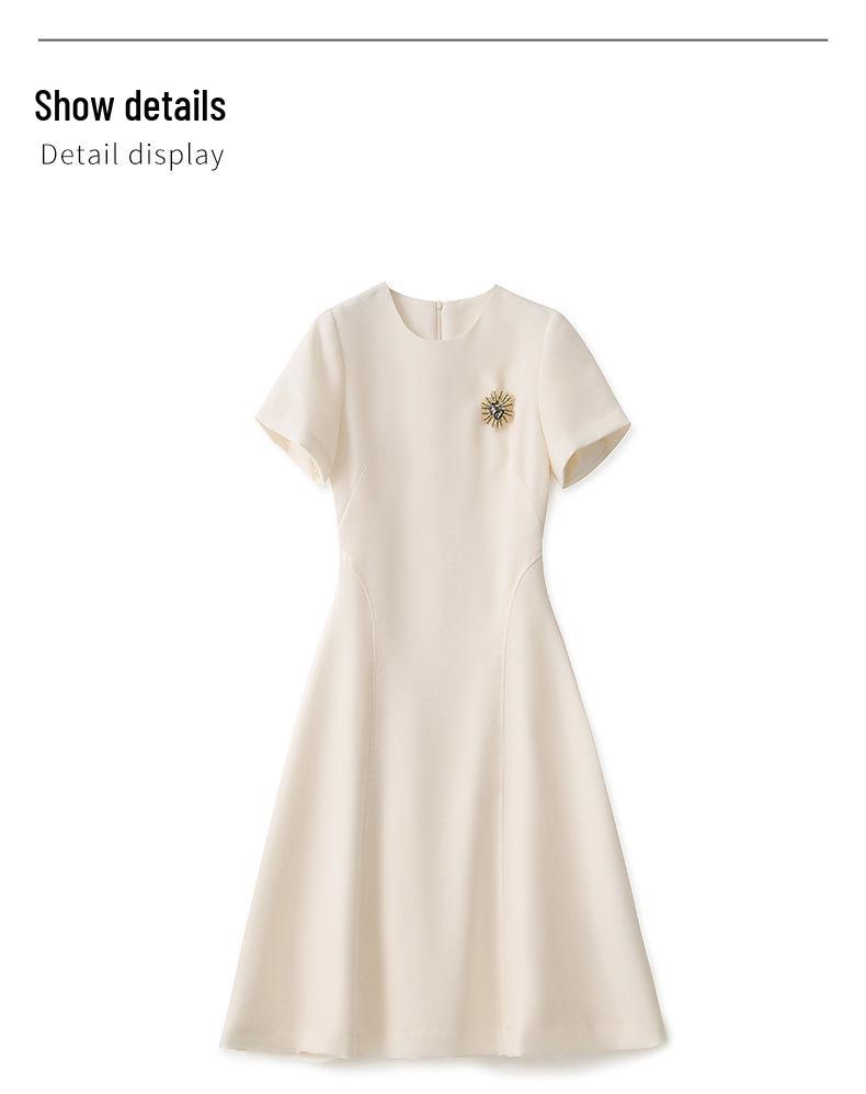 Elegant Spring Linen Dress - Women's Waist-Hugging, Refined Fashion