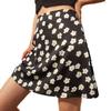 Leopard Floral High Waist Zip Skirt Women's Leopard Print Floral High Waist Zip Skirt