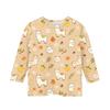 Kinder Tierdruck Rundhals Dreiviertelarm Lässiges T-Shirt Weicher Bequemer Stoff Leichtes Design Geeignet für den Alltag