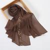 Small fresh embroidered chiffon long towel versatile high solid color elastic bag head shawl scarf