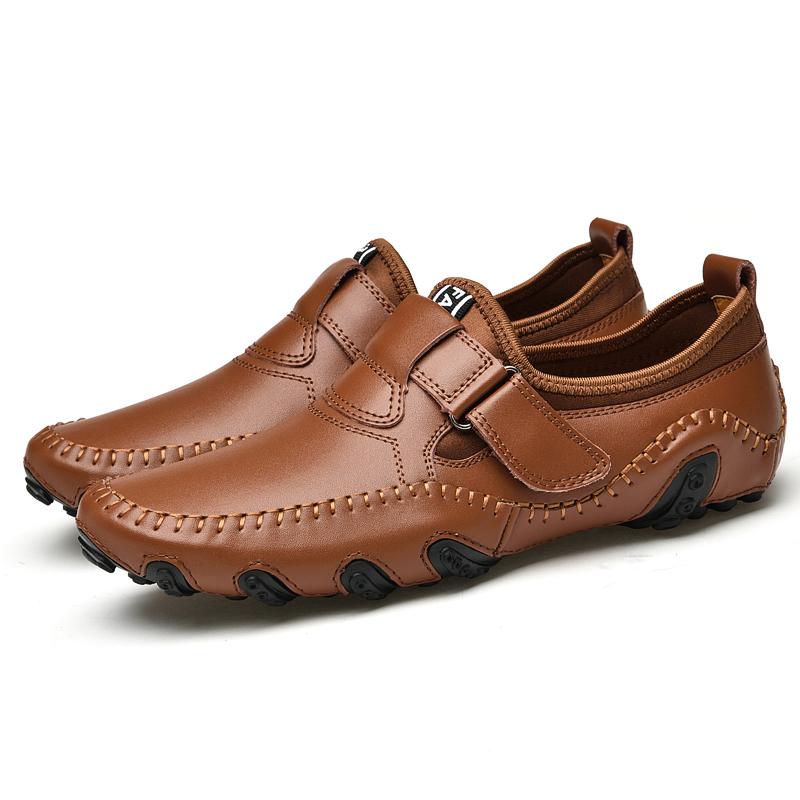 Herrloafers Äkta Läderskor För Män Casual Skor Mockasiner Andningsbara Sneakers Herr Körskor Komfort Flats Sko