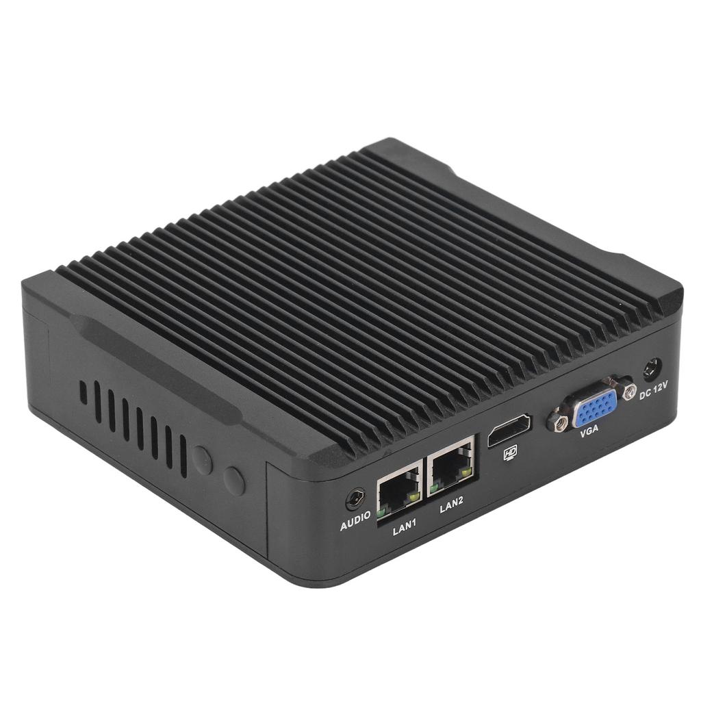 Mini Bilgisayar Gömülü Fansız Düşük Tüketimli J1900 Hızlı Isı Dağılımı Endüstriyel PC Otomasyon için DC12V AB Fişli