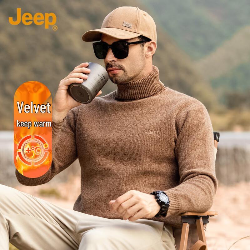 

JEEP Men s Winter Fleece Turtleneck Sweater M