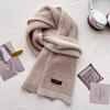 Pure Wool Small Scarf Women's Winter Thickened Love Knitted Plaid Warm Girl Style Scarf Birthday Gift