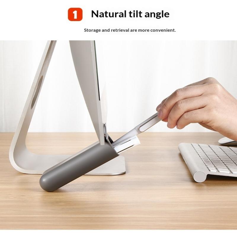 1Pack Desk Pen Holders, Clip-On Pencil Storage Containers, Adhesive Office Supplies Accessory, Pp Plastic Desk Organizer Set