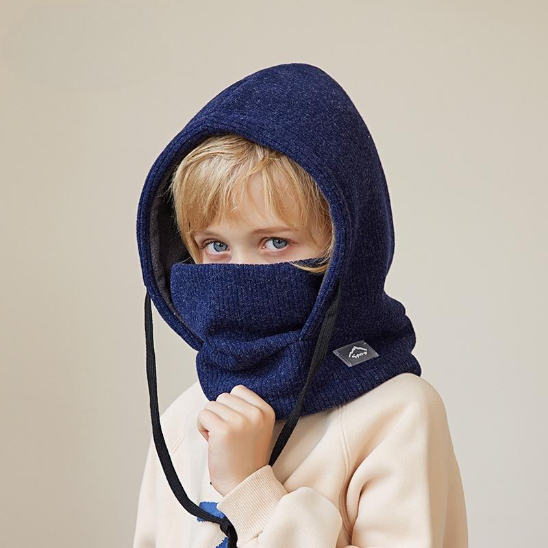 Children's hats, masks, scarves, integrated hats, winter boys' warm and cold-proof fleece ear protectors, pullovers.